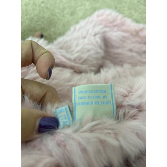 Vintage Cochni Women's 100% Rabbit Fur Made in Italy Blush Pink Poncho - Picture 8 of 12